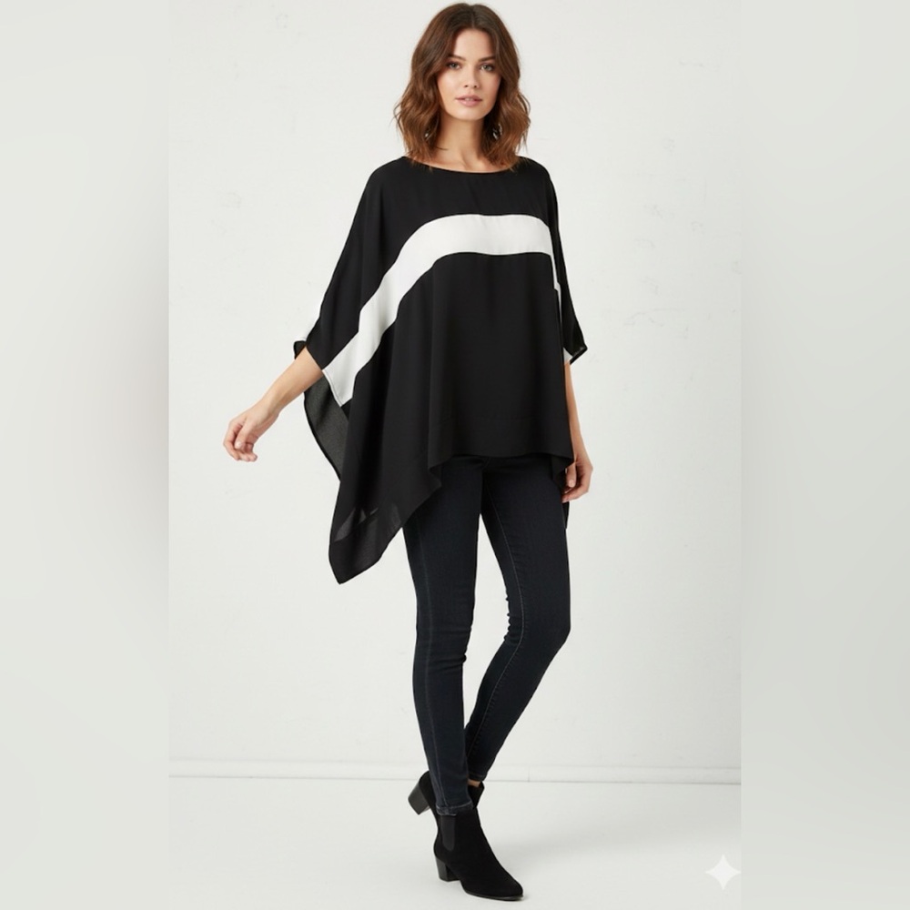 Vince Camuto Black and White Blouse oversized